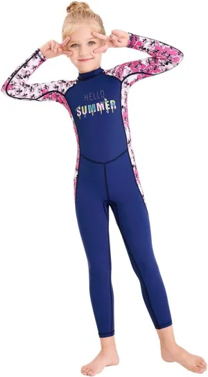 Full Body Kids Swimsuit One Piece Rash Guard Long Sleeve Wetsuit Skin for Girls Boys