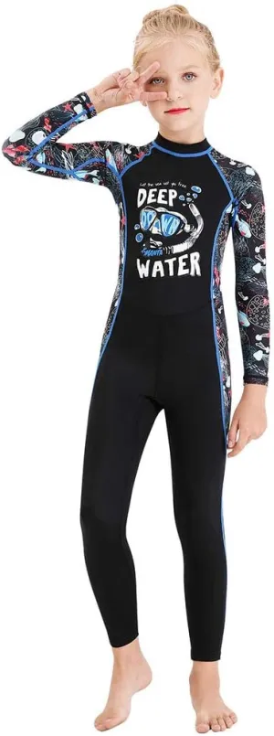 Full Body Kids Swimsuit One Piece Rash Guard Long Sleeve Wetsuit Skin for Girls Boys