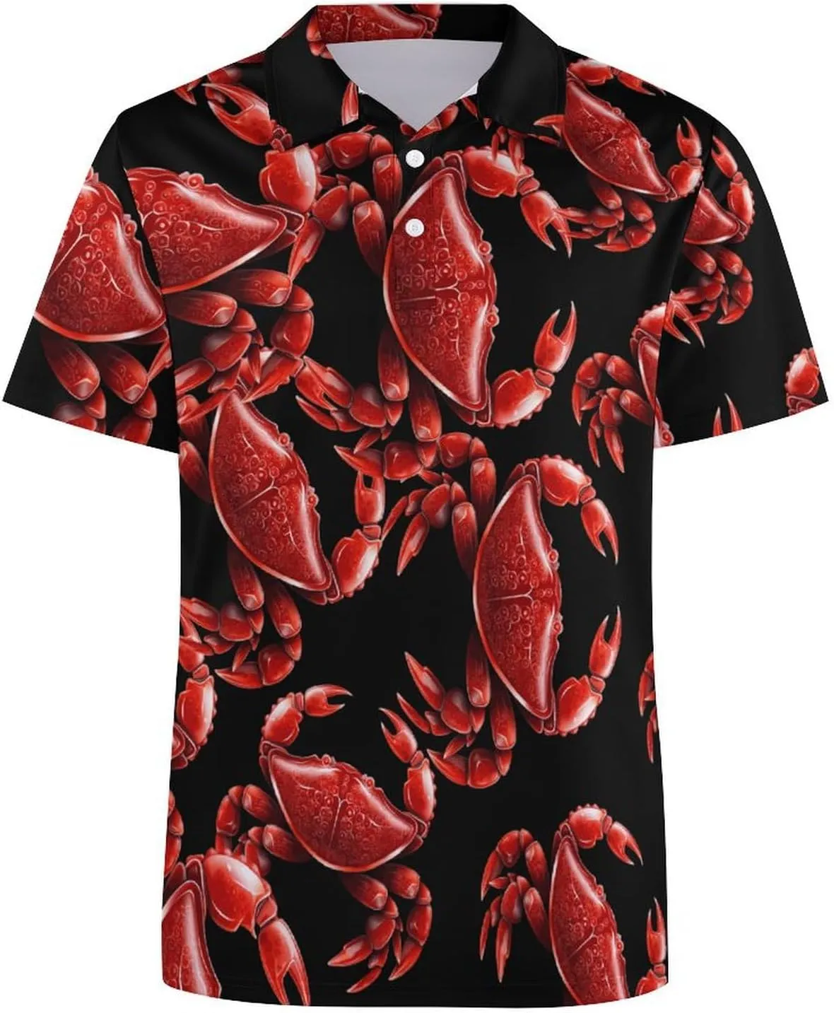 Funny Crab Men's Polo Shirt Casual Golf Polo Shirt Short Sleeve Sports T-Shirt