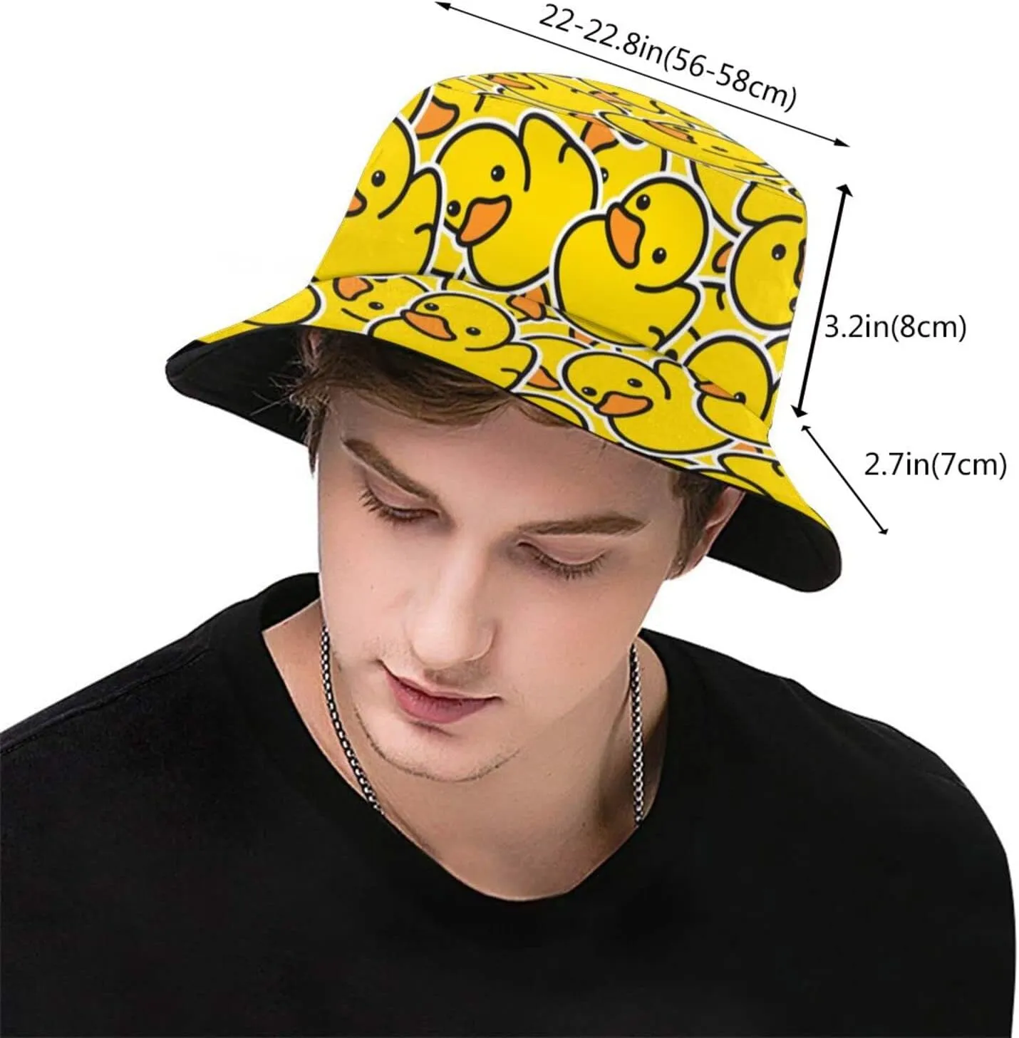 Funny Duck Bucket Hat Fisherman Hat Beach Travel Sun Hat Outdoor Cap for Unisex Men Women