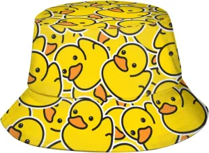 Funny Duck Bucket Hat Fisherman Hat Beach Travel Sun Hat Outdoor Cap for Unisex Men Women