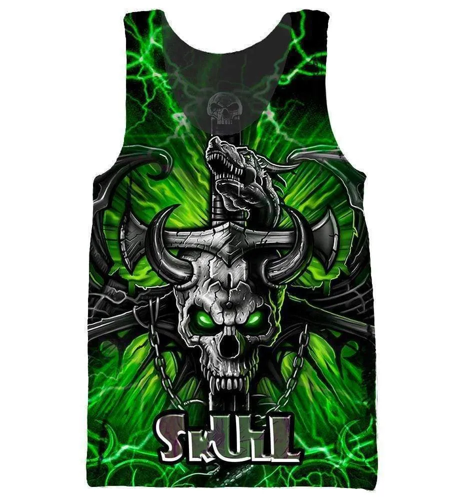 Funny Skull Hoodies - Pullover Skull In The Green Hoodie