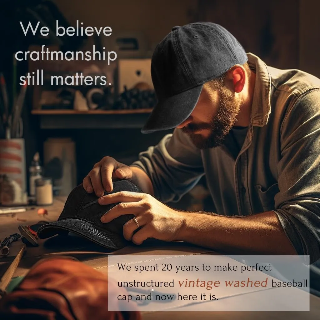 FURTALK Unisex Vintage Washed Unstructured Baseball Cap Washed Cotton Adjustable Dad Hat