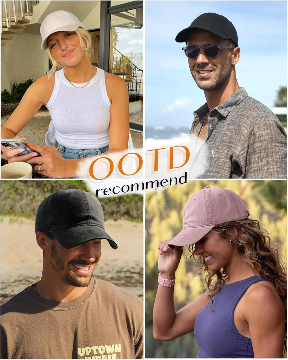 FURTALK Unisex Vintage Washed Unstructured Baseball Cap Washed Cotton Adjustable Dad Hat