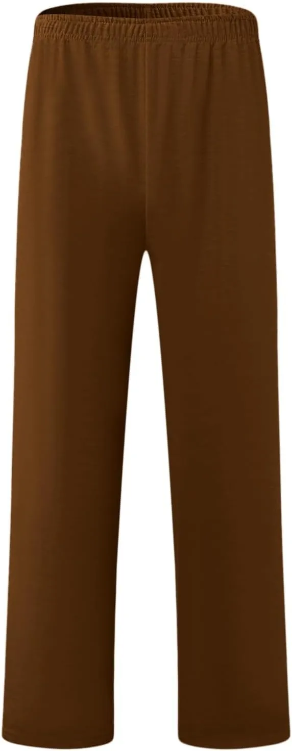 FZVYD Mens Sweatpants Pants Casual Jogging Sports Elastic Lightweight Wide Leg Long Straight Lounge Trousers with Pockets