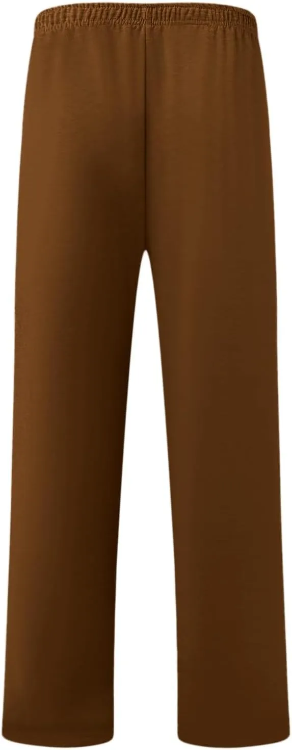 FZVYD Mens Sweatpants Pants Casual Jogging Sports Elastic Lightweight Wide Leg Long Straight Lounge Trousers with Pockets