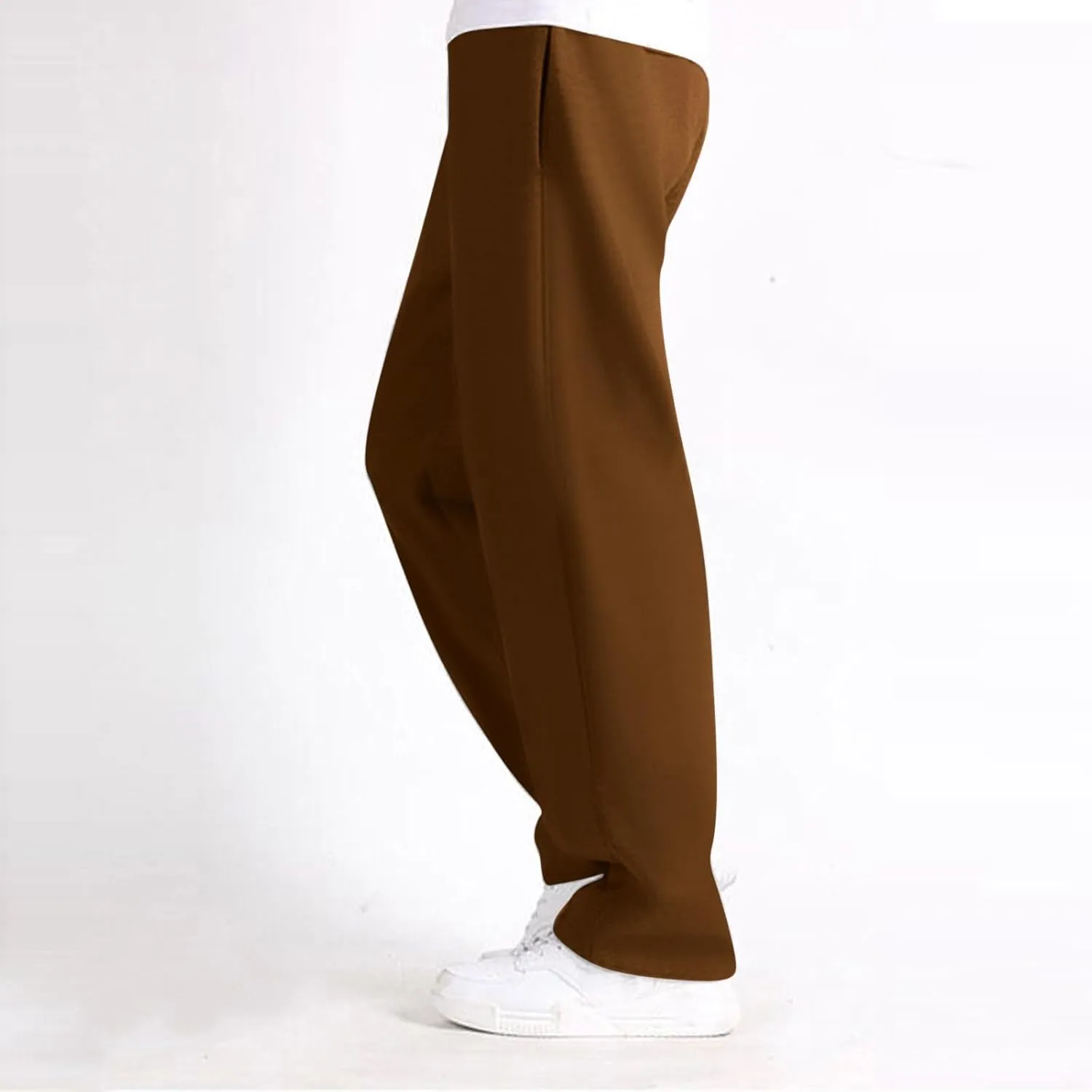 FZVYD Mens Sweatpants Pants Casual Jogging Sports Elastic Lightweight Wide Leg Long Straight Lounge Trousers with Pockets