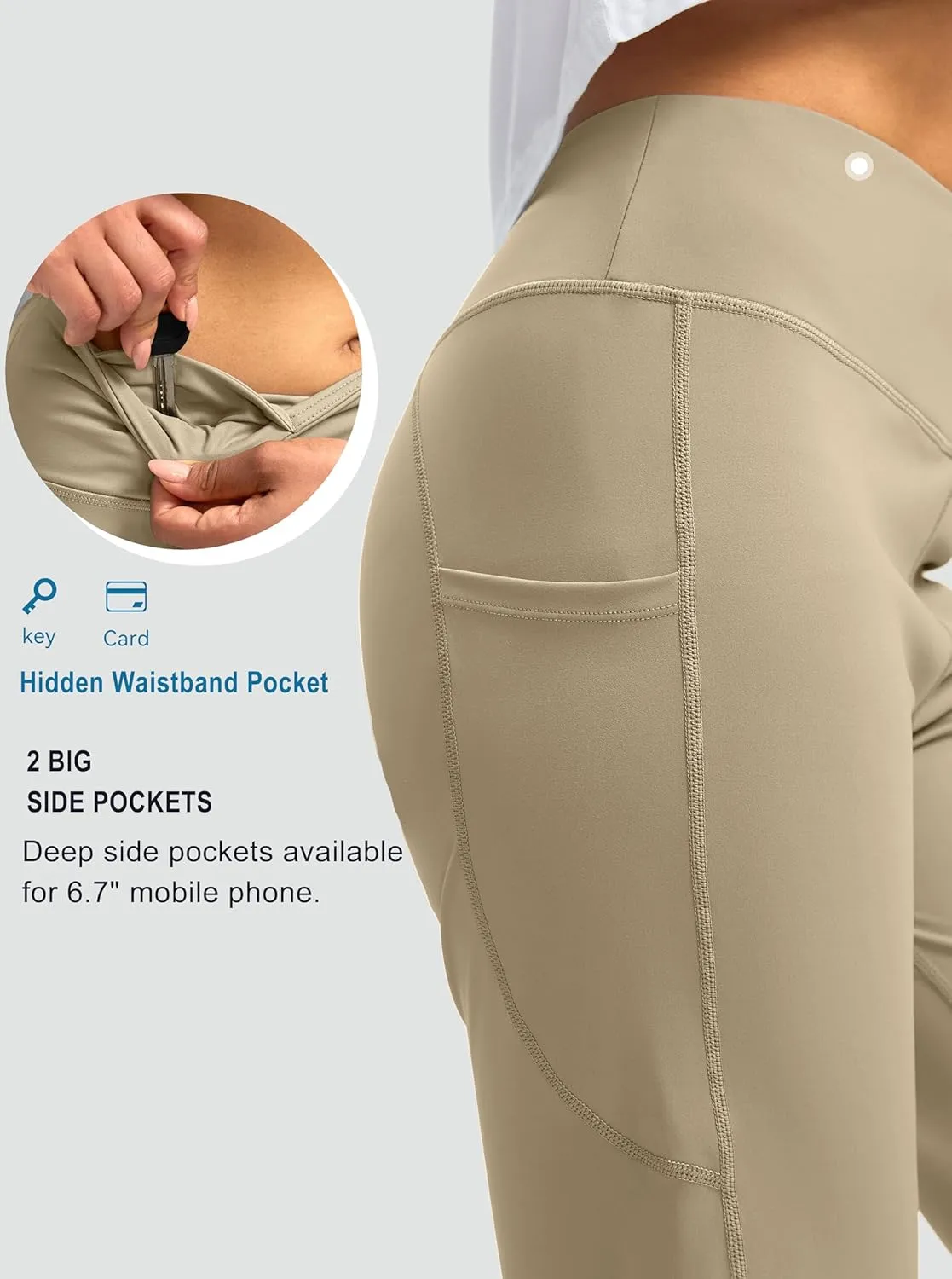 G Gradual Capri Pants for Women High Waist Workout Yoga Pants with Pockets Tummy Control Leggings Crop Straight