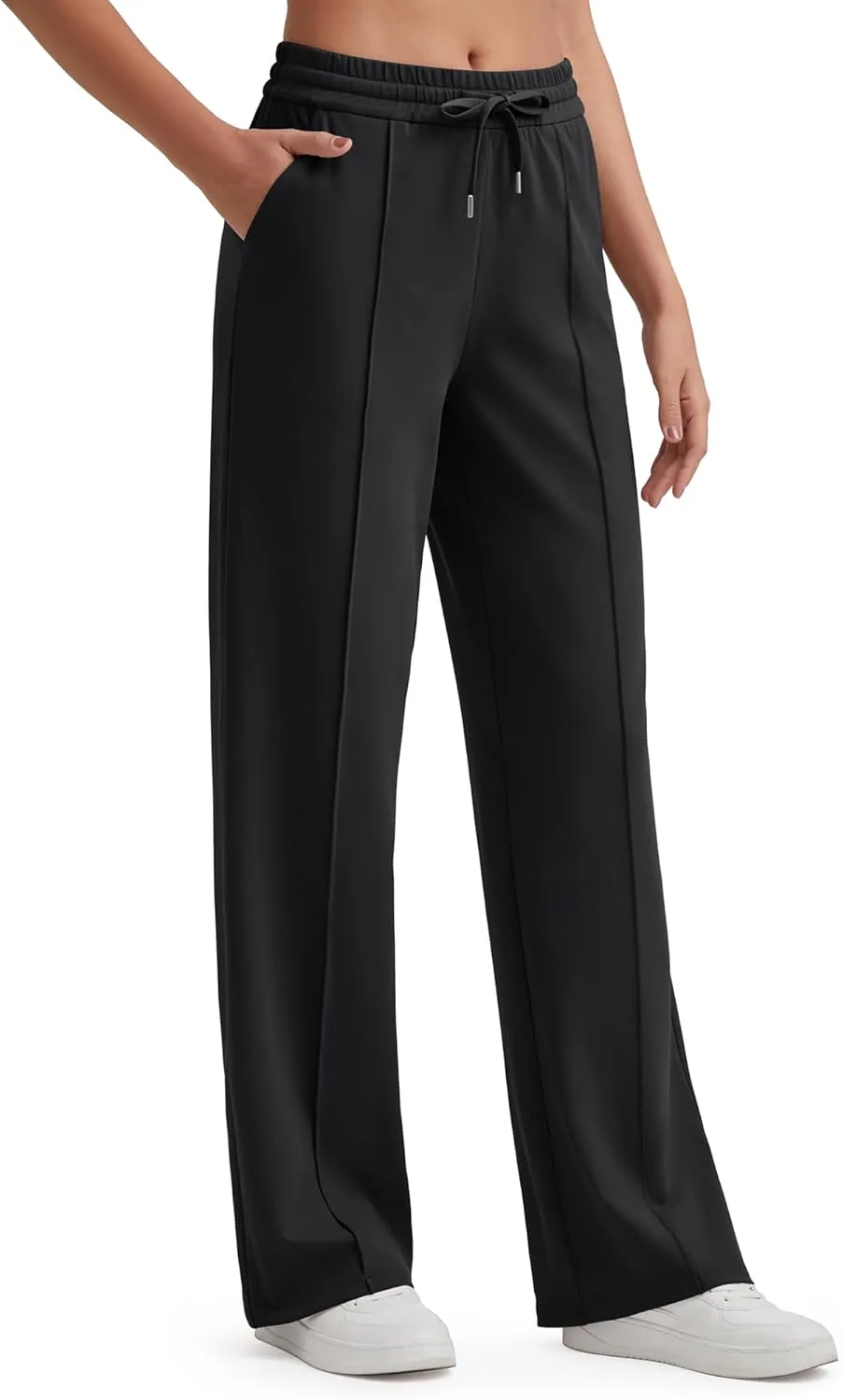 G4Free Womens Sweatpants Wide Leg Yoga Pants with Pockets Drawstring High Waist Casual Lounge Pants Petite/Regular/Tall