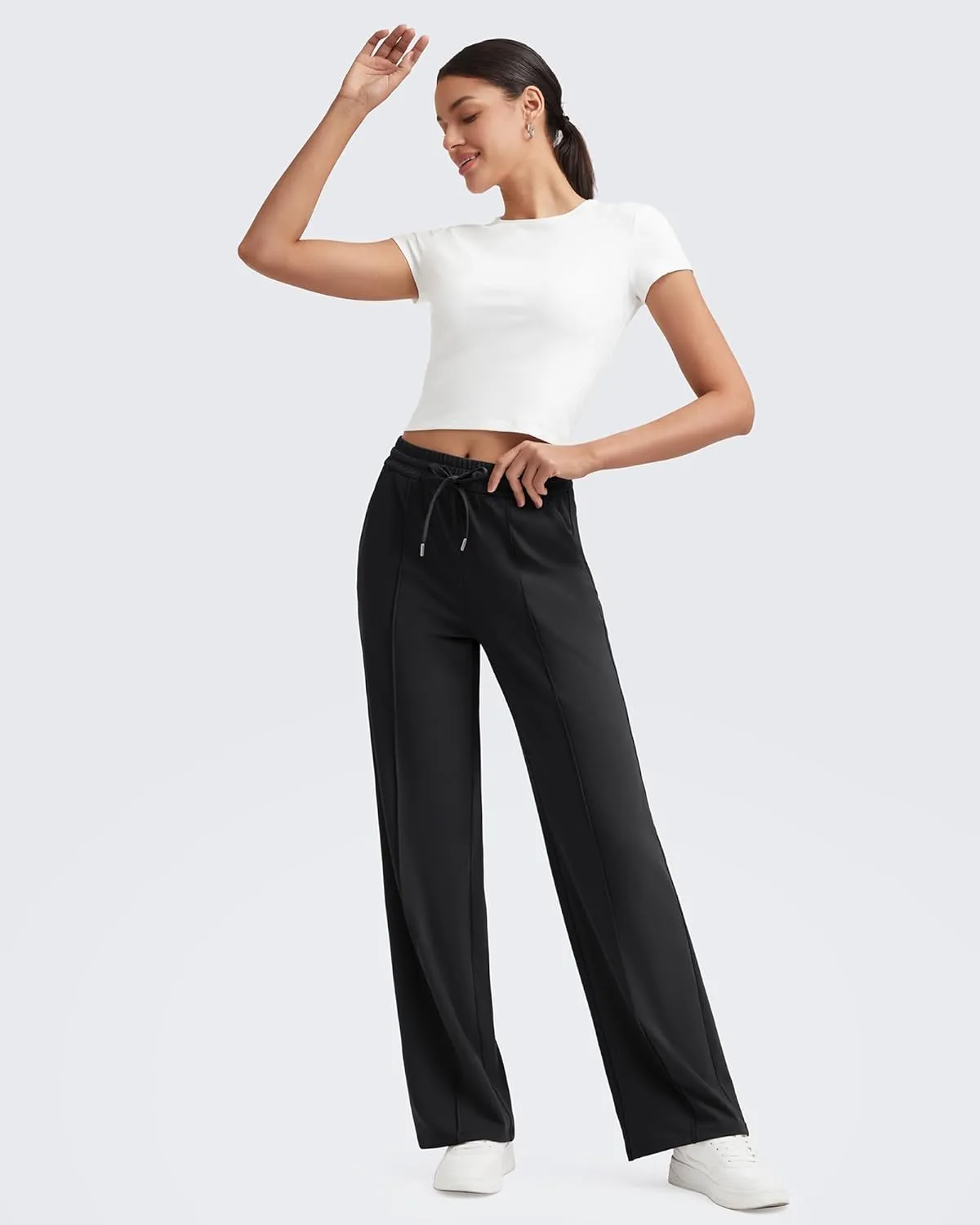 G4Free Womens Sweatpants Wide Leg Yoga Pants with Pockets Drawstring High Waist Casual Lounge Pants Petite/Regular/Tall