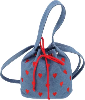 Gatuida Mini Bucket Bag for Women Soft Crossbody Handbag with Drawstring Closure Heart Design Shoulder Purse Stylish and Versatile Bucket Bags for Everyday Use