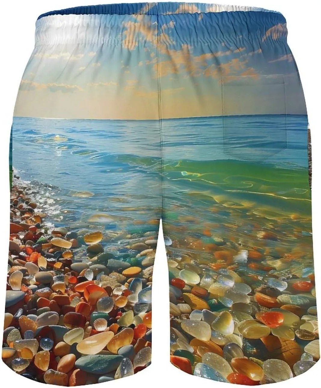 Gemstone Beach Men's Swim Trunks Quick Dry Board Shorts Breathable Summer Beach Shorts Bathing Suits
