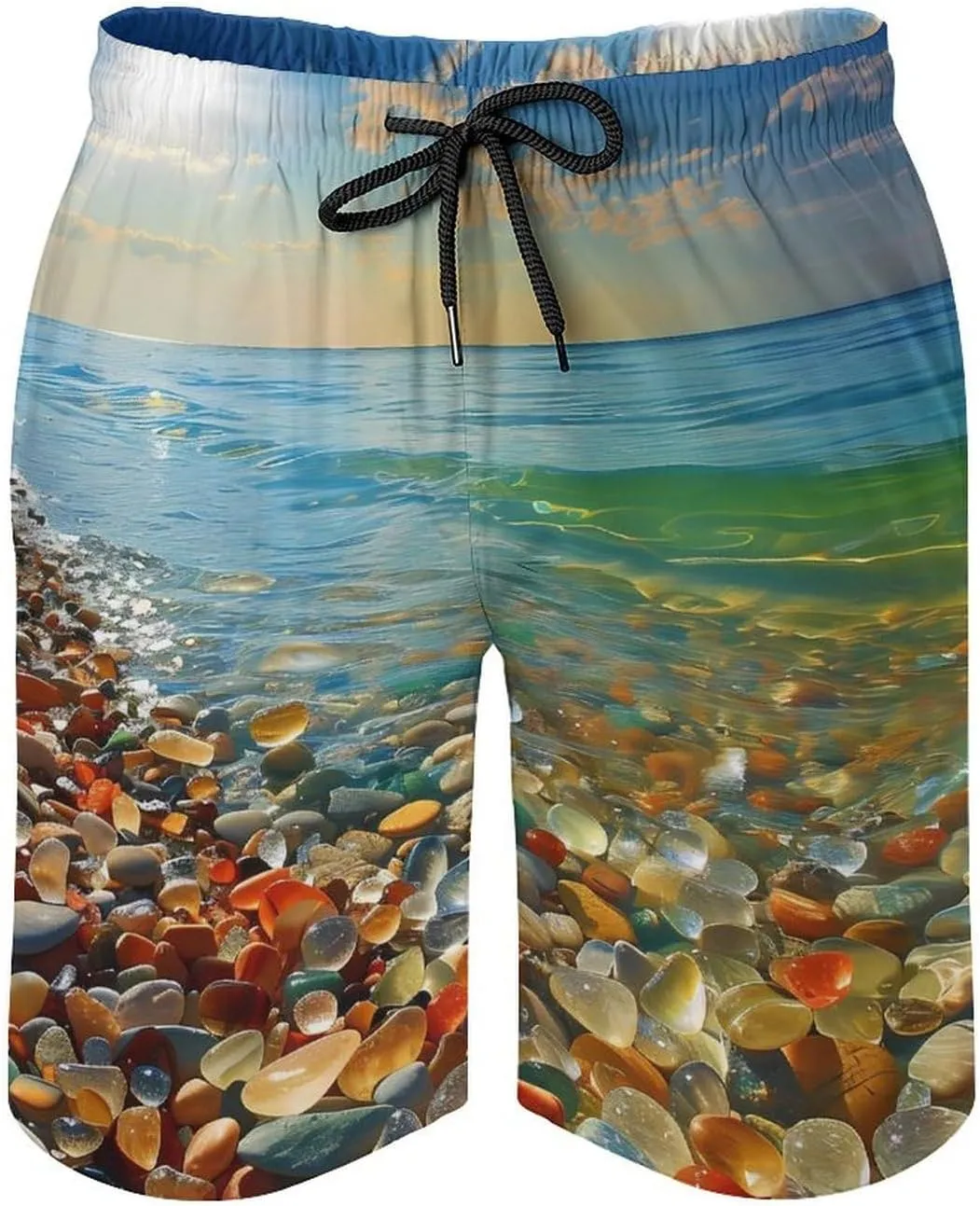 Gemstone Beach Men's Swim Trunks Quick Dry Board Shorts Breathable Summer Beach Shorts Bathing Suits