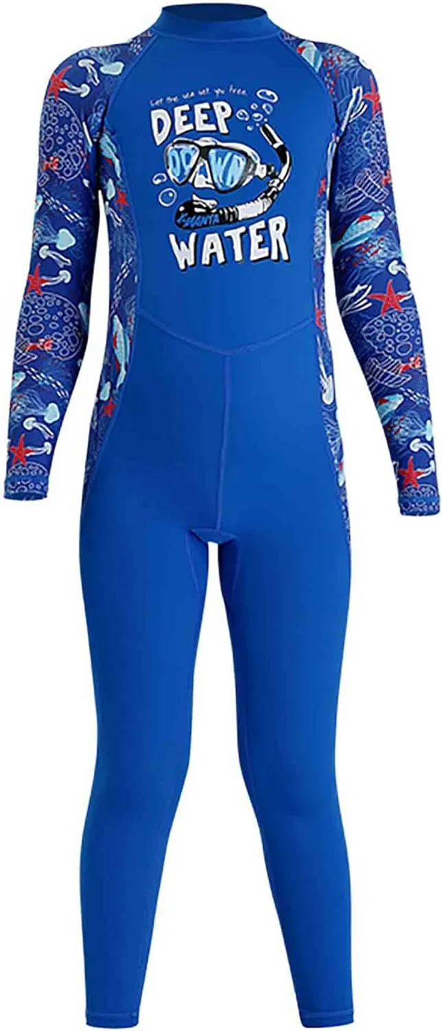 Girls and Boys One Piece Rash Guard Swimsuit Kid Sun Protection Full Body Wetsuit Bathing Suits Sunsuit Swimwear with Zipper