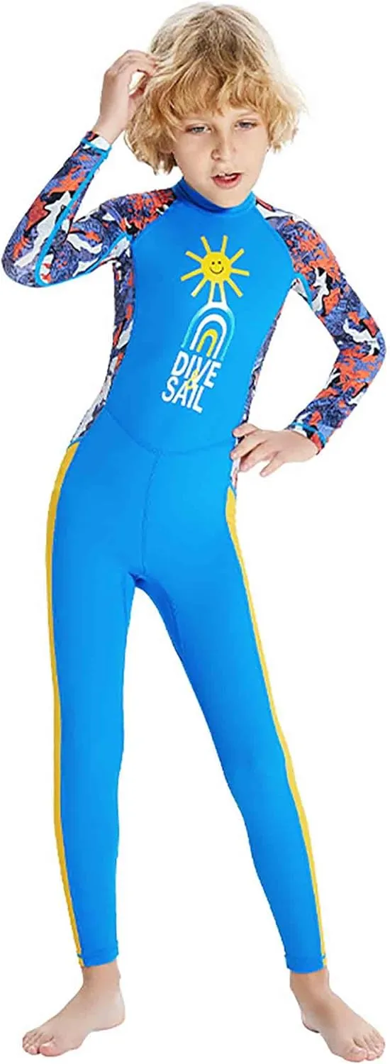 Girls and Boys One Piece Rash Guard Swimsuit Kid Sun Protection Full Body Wetsuit Bathing Suits Sunsuit Swimwear with Zipper