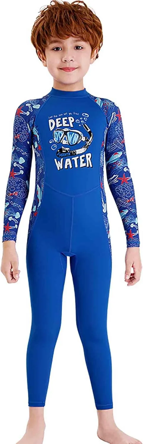 Girls and Boys One Piece Rash Guard Swimsuit Kid Sun Protection Full Body Wetsuit Bathing Suits Sunsuit Swimwear with Zipper
