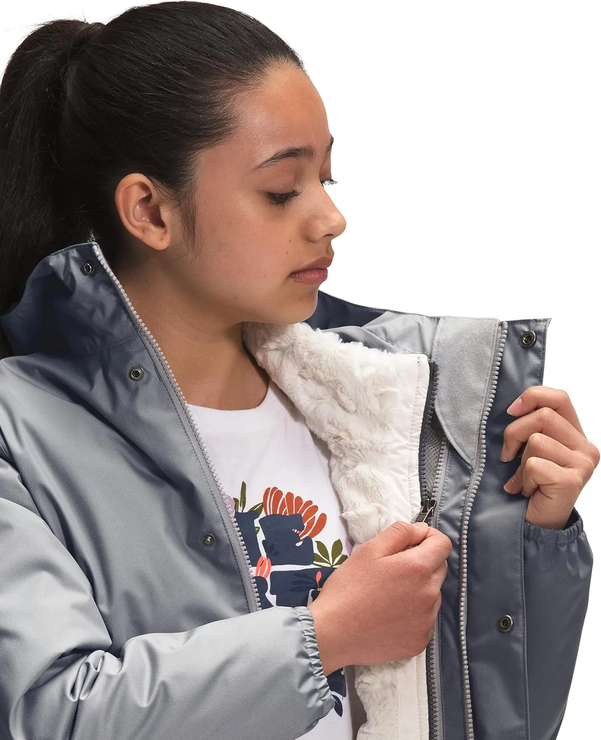 Girls' Reversible Mossbud Swirl Jacket - TNF Black - (Past Season)