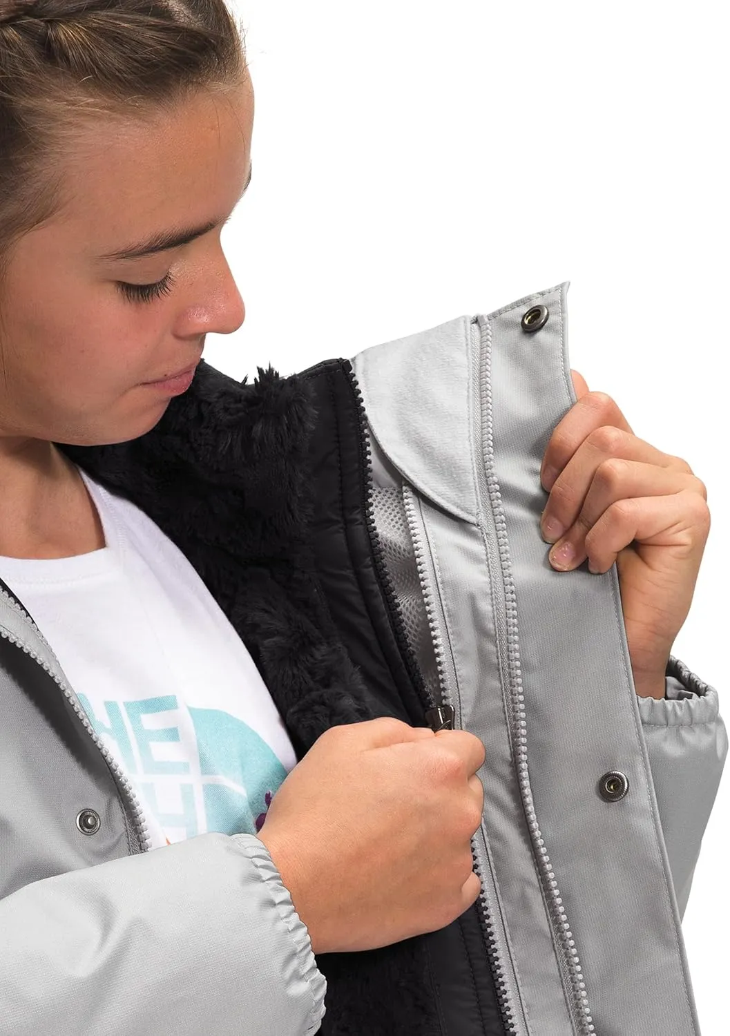 Girls' Reversible Mossbud Swirl Jacket - TNF Black - (Past Season)