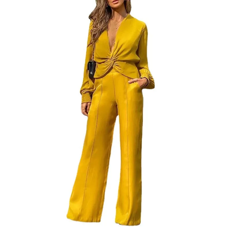 Golden Women's Two-Piece Outfit Set
