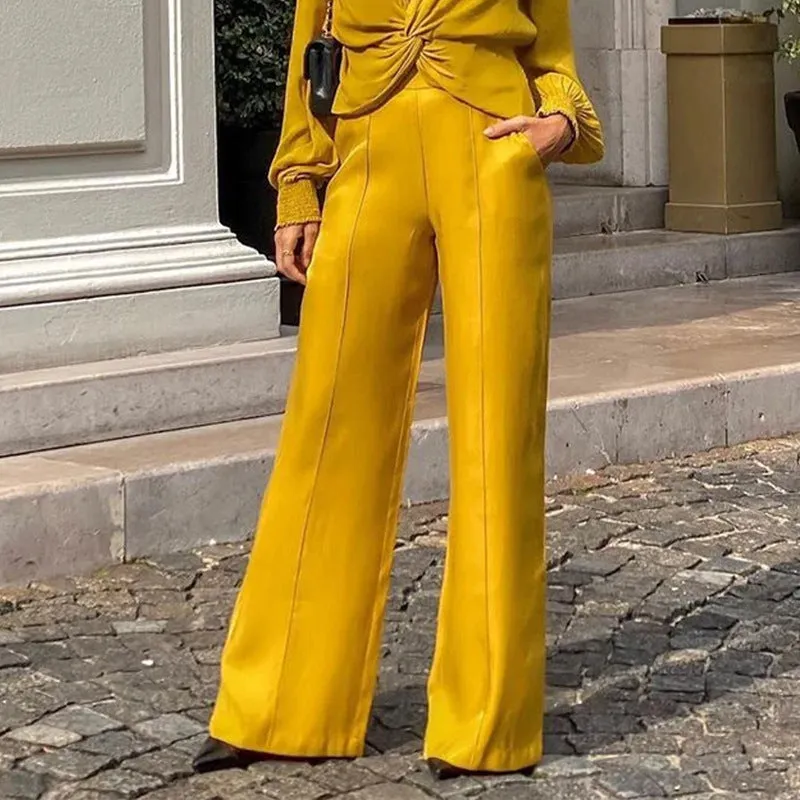 Golden Women's Two-Piece Outfit Set