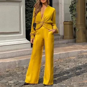 Golden Women's Two-Piece Outfit Set