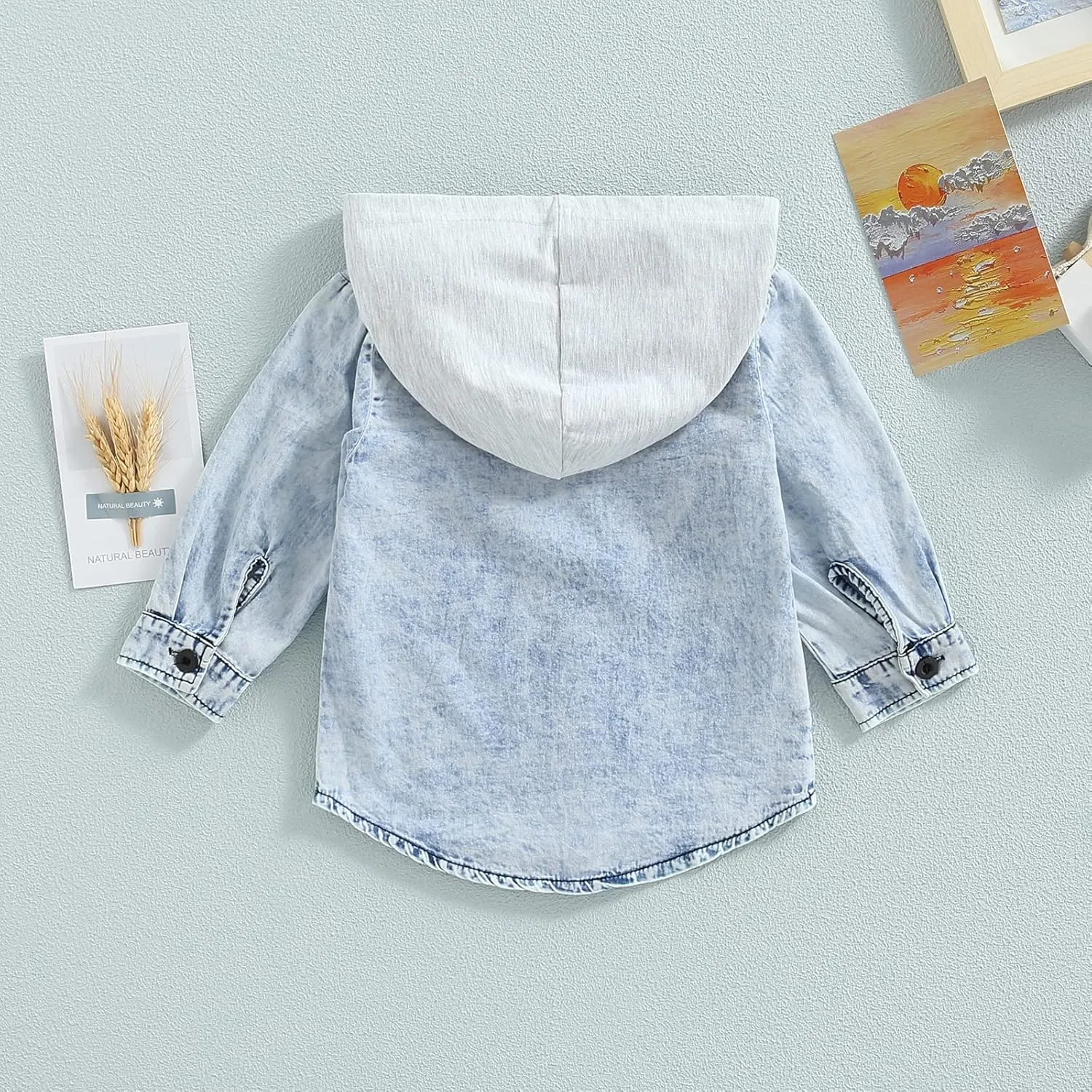 GOOCHEER Toddler Baby Boy Girl Plaid Jacket Hoodie Long Sleeve Button Down Shirts Coats Outerwear Shacket Cardigan Top
