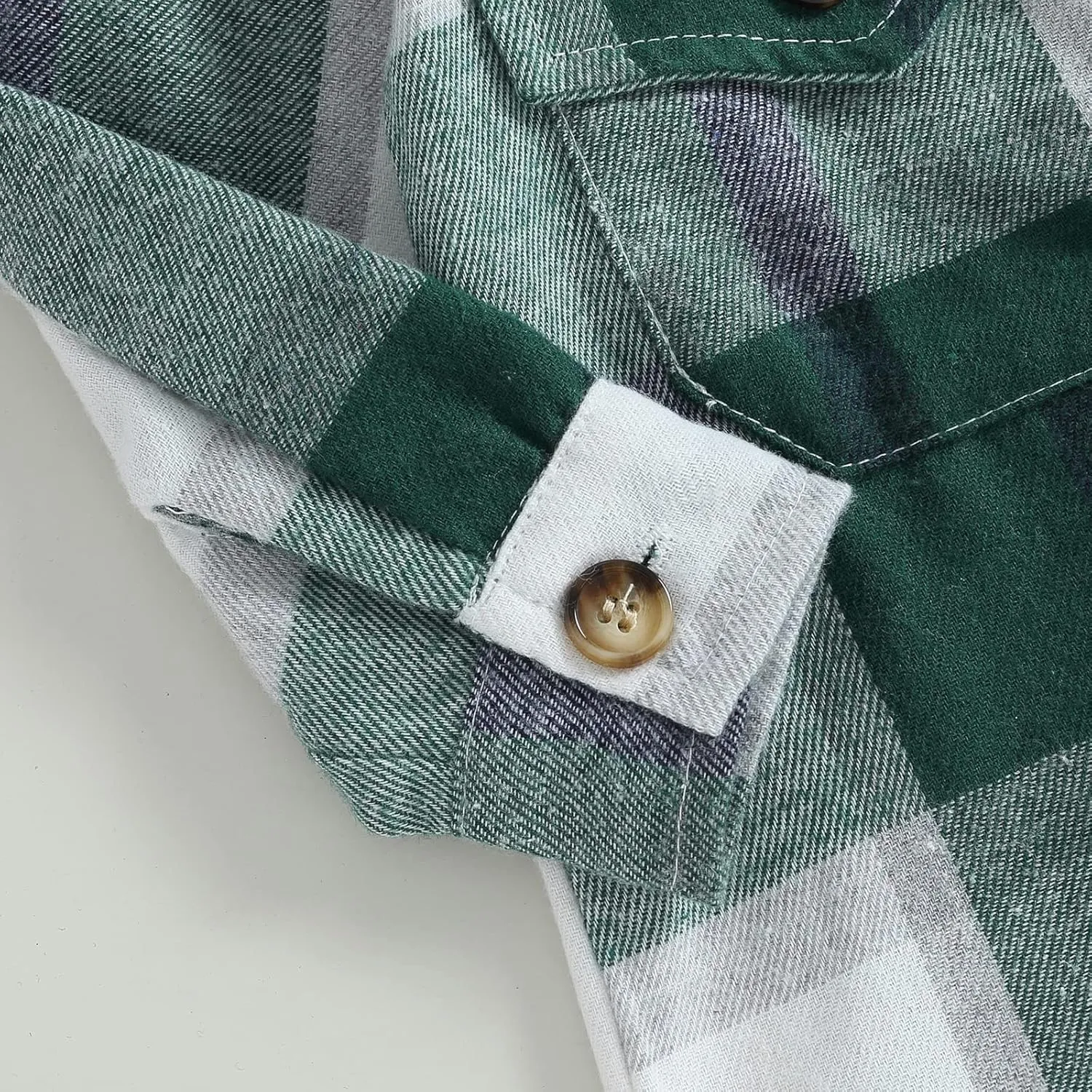 GOOCHEER Toddler Baby Boy Girl Plaid Jacket Hoodie Long Sleeve Button Down Shirts Coats Outerwear Shacket Cardigan Top