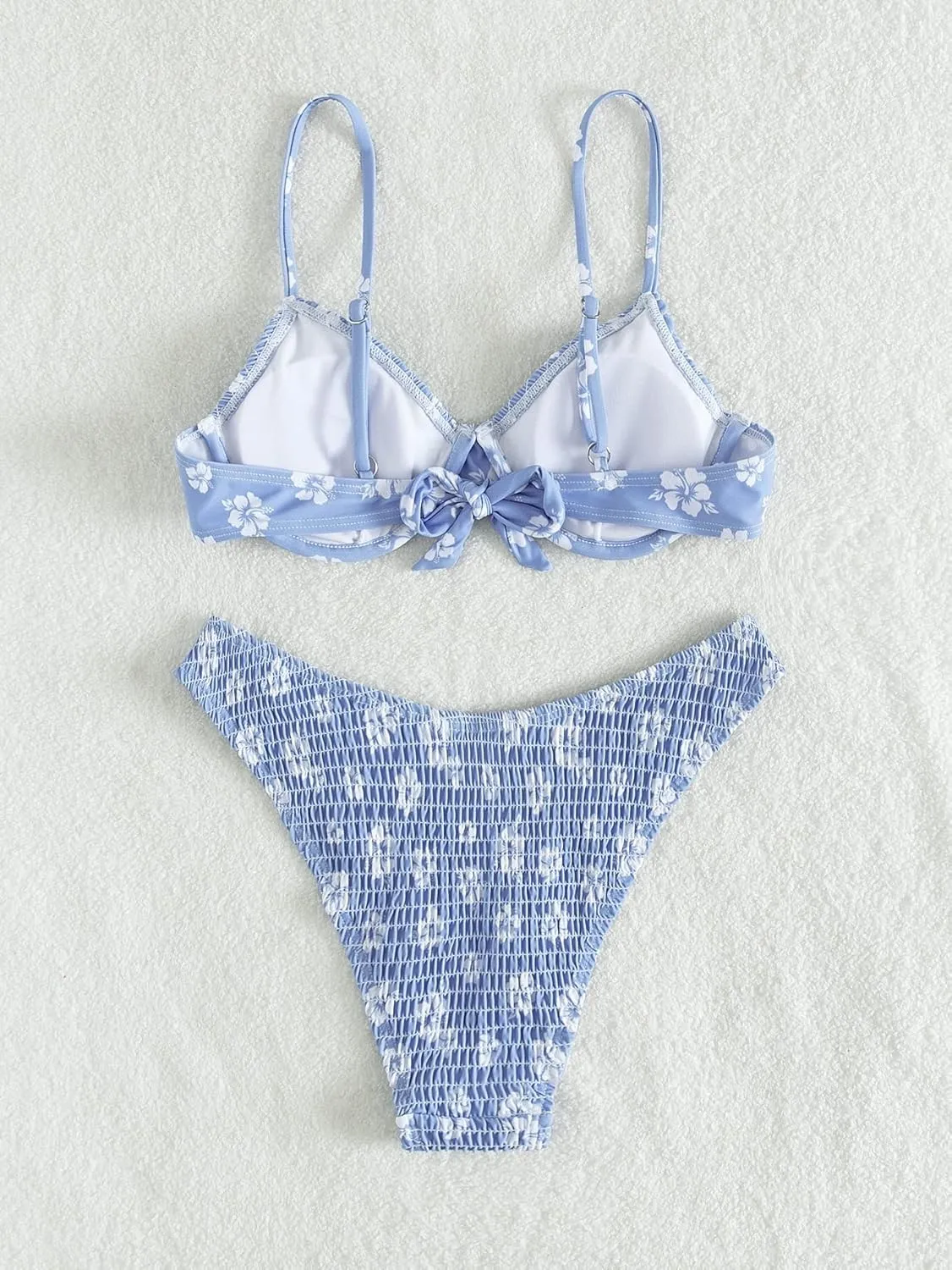 GORGLITTER Women's 2 Piece Swimsuits Floral High Waisted Bikini Sets Push Up Triangle Bathing Suits