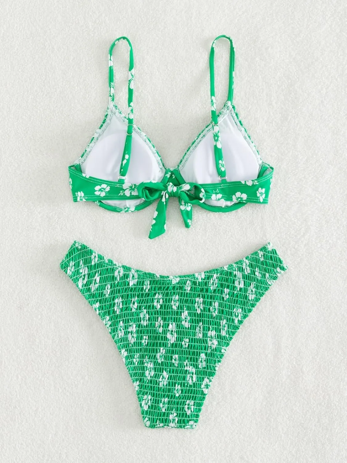 GORGLITTER Women's 2 Piece Swimsuits Floral High Waisted Bikini Sets Push Up Triangle Bathing Suits