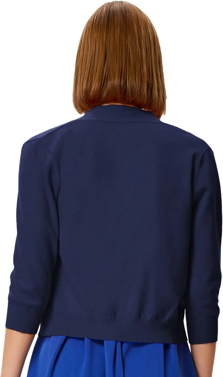 GRACE KARIN Women's 3/4 Sleeve Cardigan Knit Sweaters Cropped Open Front Shrug Bolero