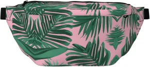 Green Palm Tree Leaves Pink Stylish Crossbody Waist Pack - Versatile And Compact Travel Pouch For Hands-Free Storage