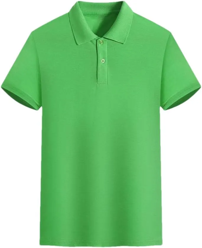 Hamthuit Mens Short Sleeve Polo Shirt Casual Slim Fit Tee Basic Cotton Shirt for Man Casual Shirt