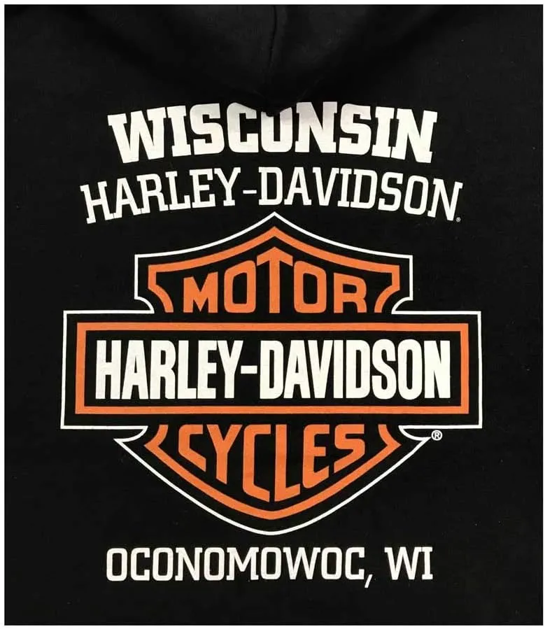Harley-Davidson Men's Large Bar & Shield Logo Pullover Hoodie, Black