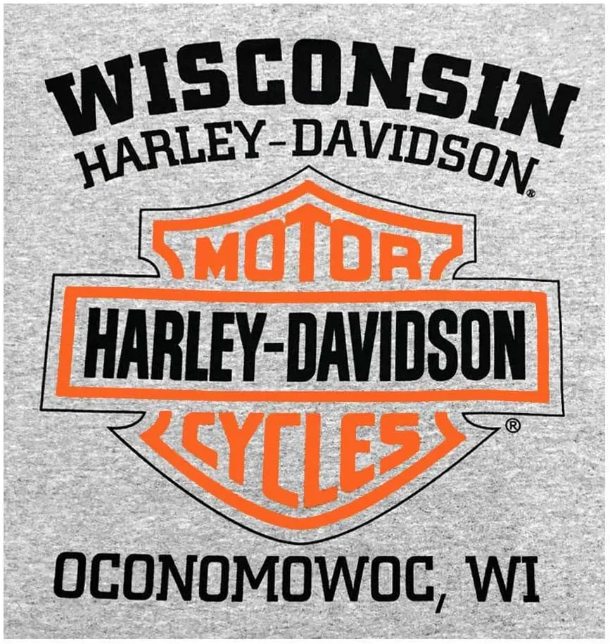 Harley-Davidson Men's Pullover Sweatshirt, Bar & Shield Hoodie, Gray 30296627