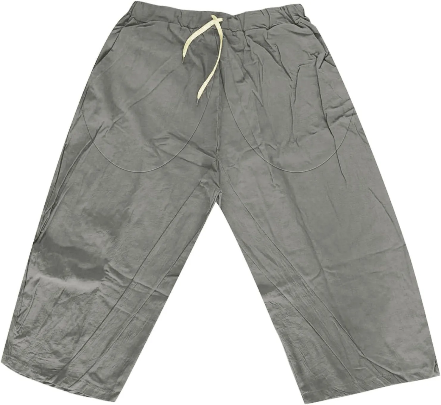 Hippie Linen Harem Capri Pants for Men 3/4 Casual Baggy Beach Yoga Pants Elastic Waist Loose Wide Leg Cropped Pants