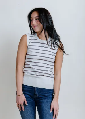 Hollie Striped Knit Top - Coco Stripe