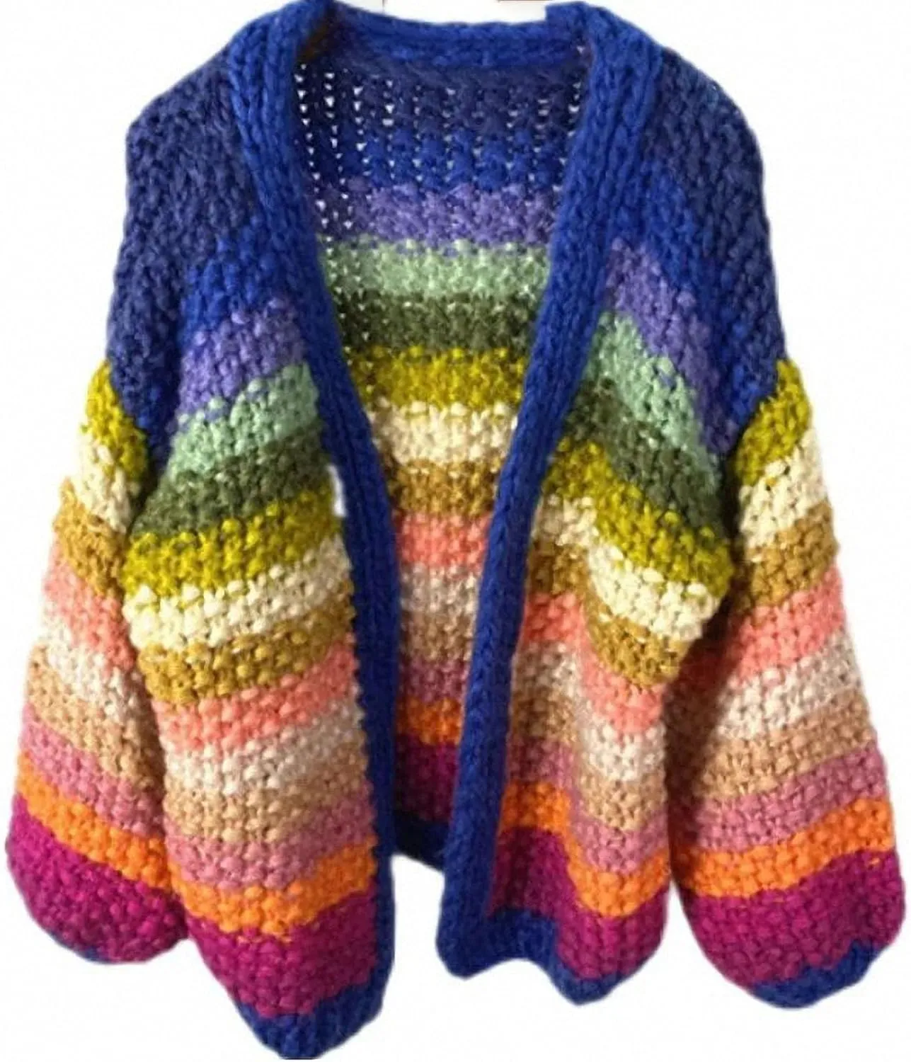 Hollow Out Kint Color Women Cardigan Sweater Elegant Long Puff Sleeve Female Sweaters Autumn Casual Lady Clothing
