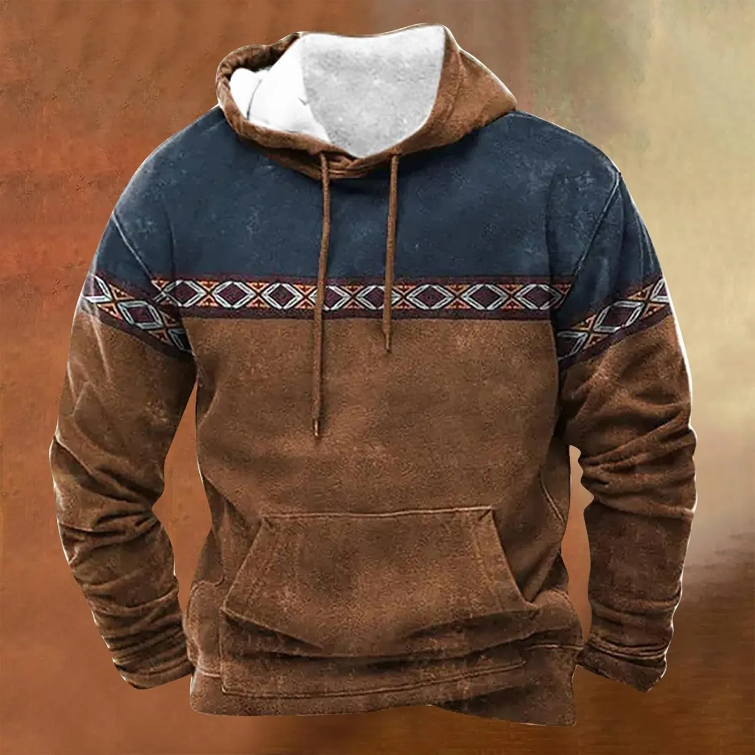 Hoodie Men And Winter Vintage Long Sleeve Hoodie Half Zipper Hooded Sweatshirt Top Workwear Multi Pocket Outdoor