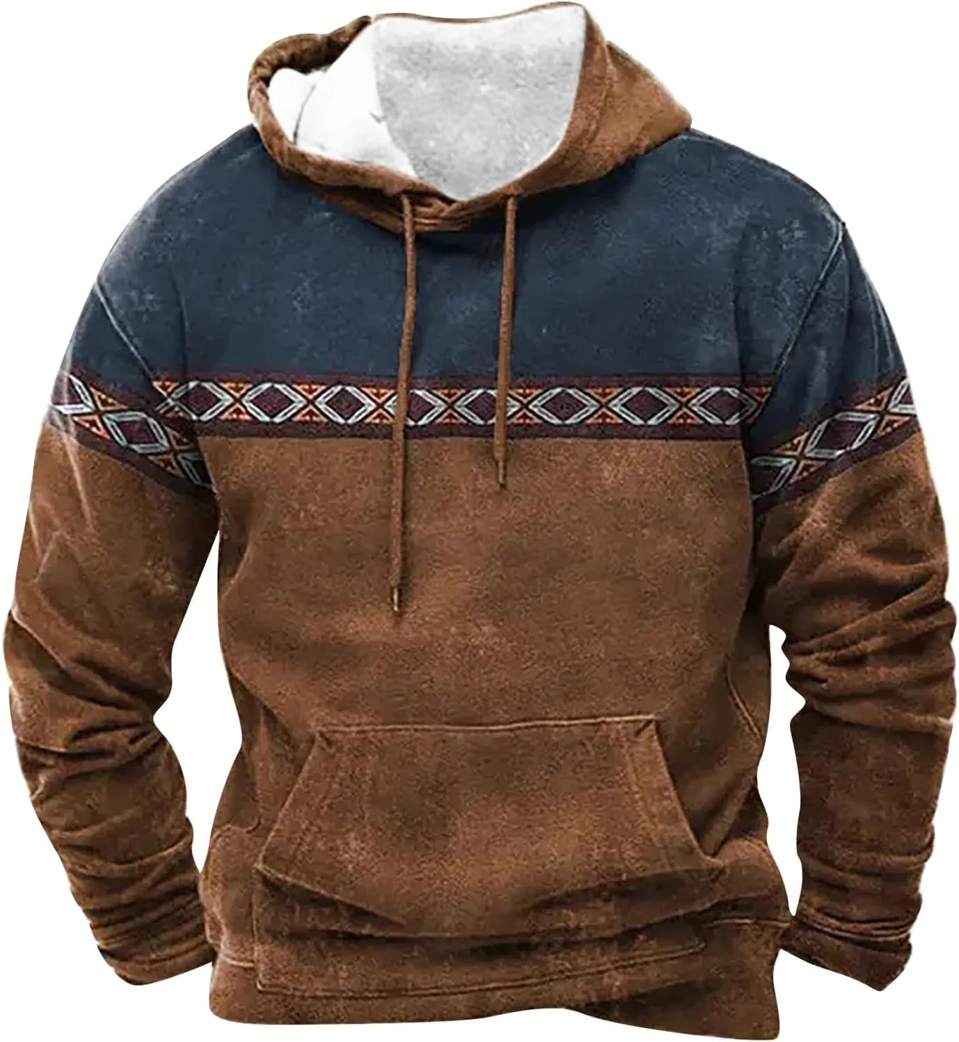 Hoodie Men And Winter Vintage Long Sleeve Hoodie Half Zipper Hooded Sweatshirt Top Workwear Multi Pocket Outdoor