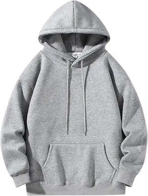 Hoodies for Men Pullover, Mens Solid Color Hooded Sweatshirts Long Sleeve Hoodies Pullover Casual Athletic Sweatshirt
