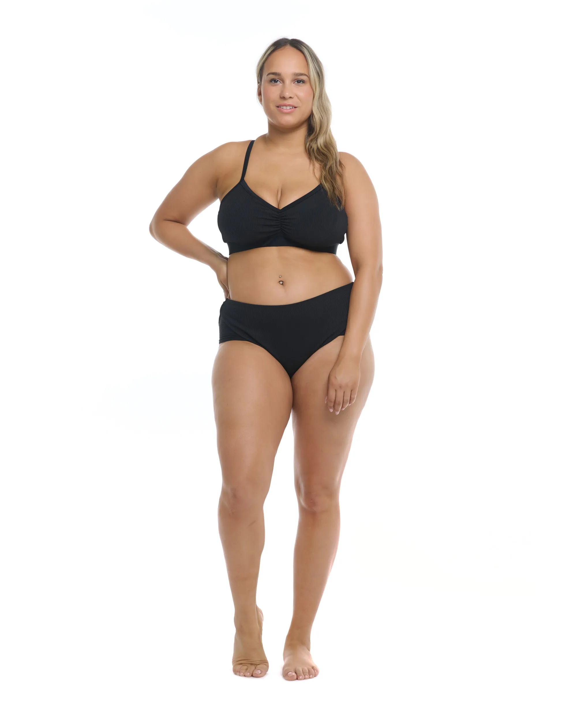 Ibiza  Drew Plus Size Swim Top - Black
