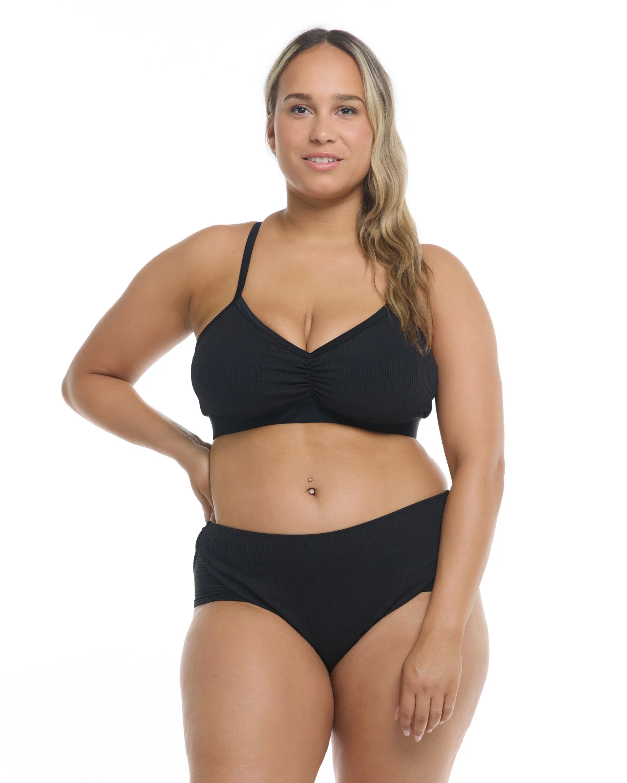 Ibiza  Drew Plus Size Swim Top - Black