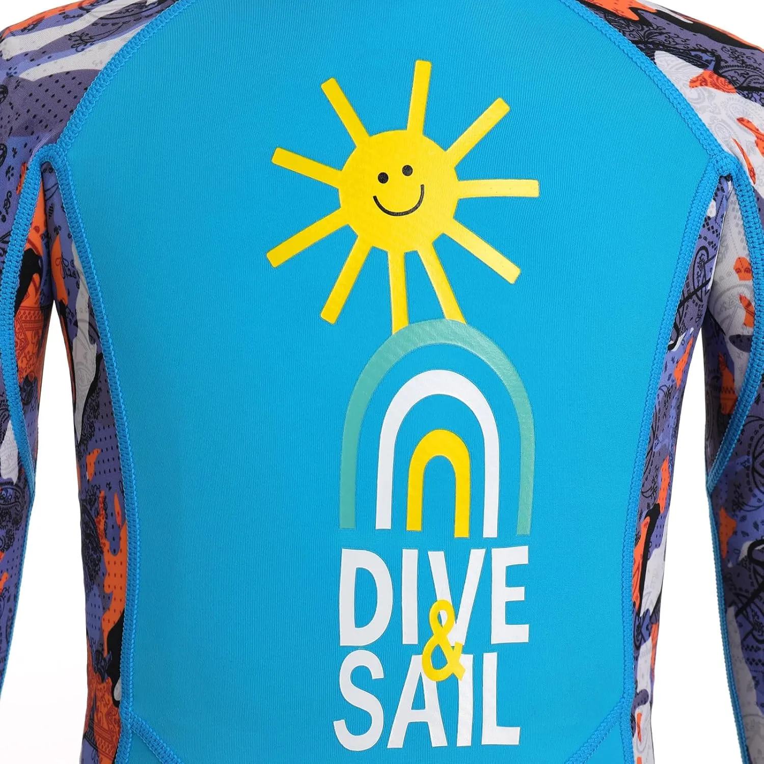 IDOPIP Kids Boys Girls Color Block One Piece Swimsuit Swimwear Long Sleeve Rash Guard Sunsuit Wetsuit Beachwear Bathing Suit