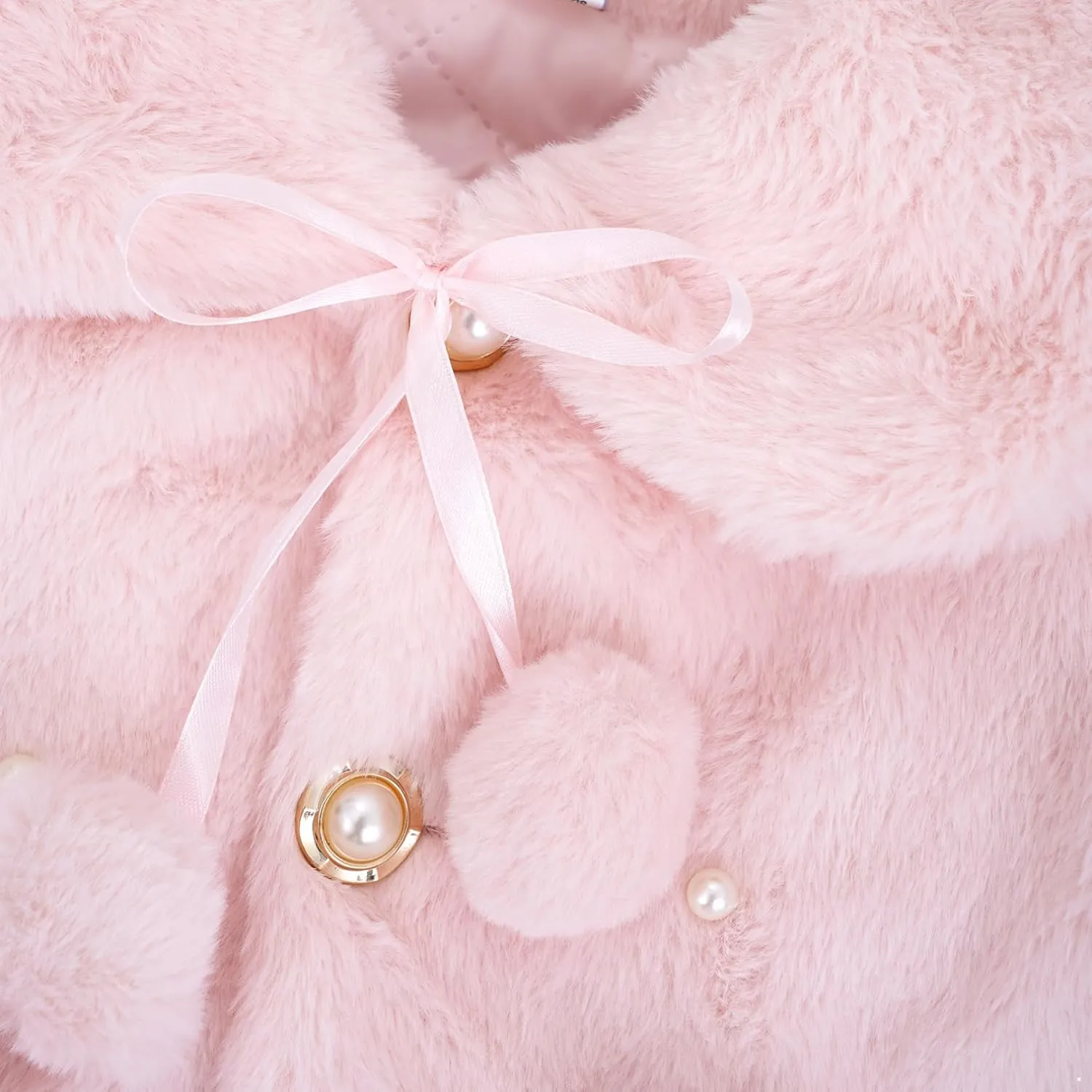 iiniim Toddler Baby Girls Faux Fur Coat Cloak Jacket Dress Cover Cape Poncho for Wedding Birthday Winter Warm Outerwear