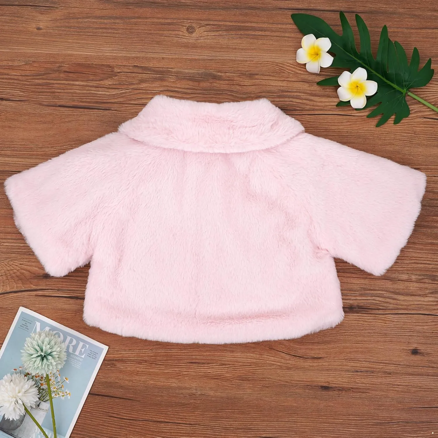 iiniim Toddler Baby Girls Faux Fur Coat Cloak Jacket Dress Cover Cape Poncho for Wedding Birthday Winter Warm Outerwear