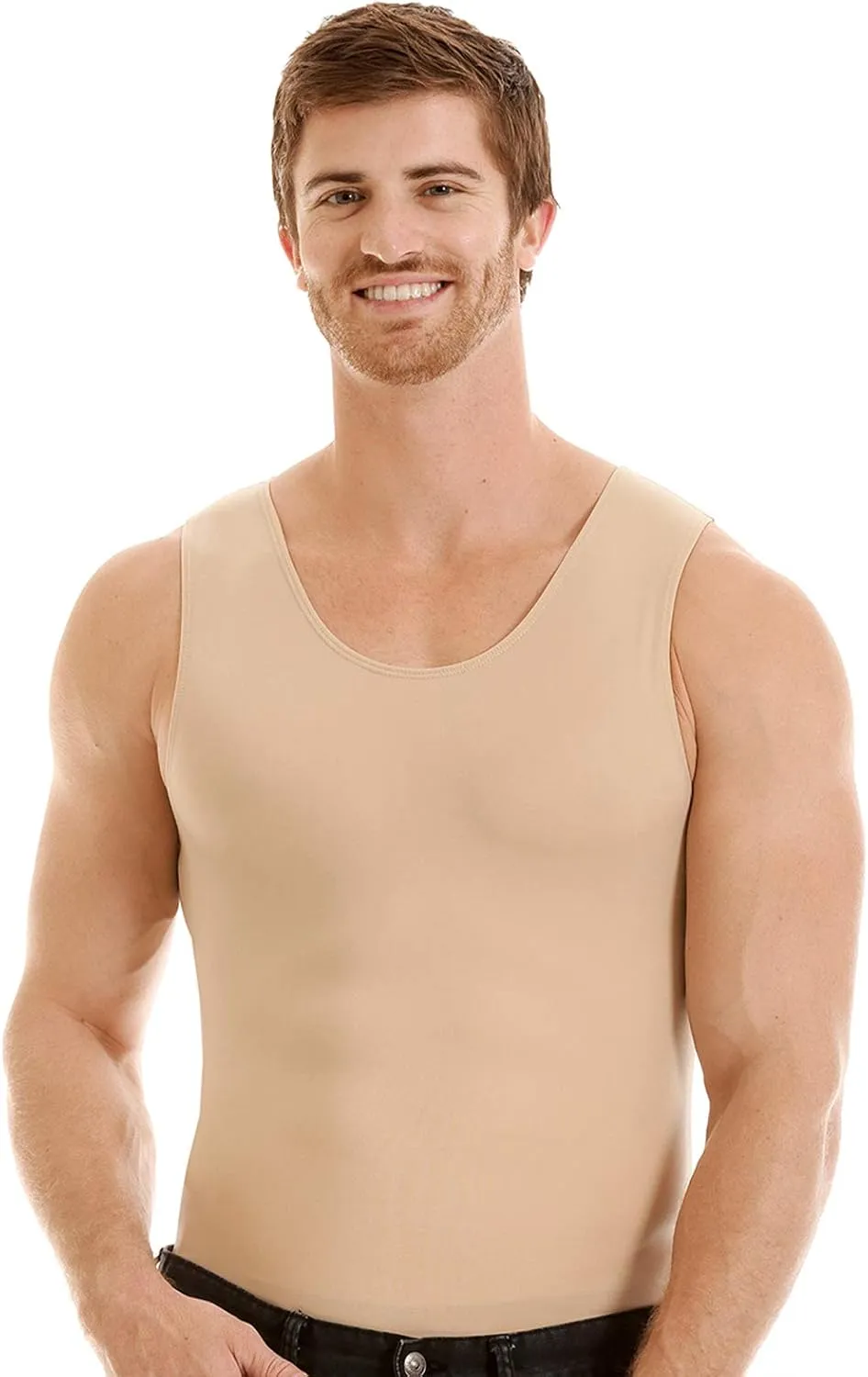 Insta Slim -Made in USA- Compression Tank-Top Shapewear for Men. Tummy Control Slimming Body-Shaper for Belly & Back Support