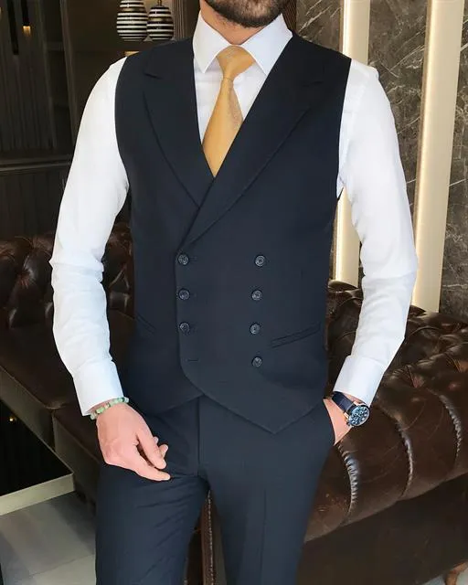 ITALIAN FIT MEN'S CARBON BLUE SUIT BY ITALIAN VEGA® (3-Piece)
