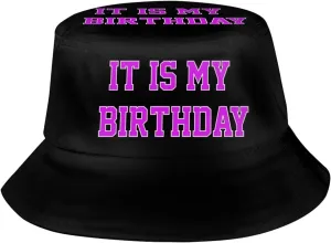 It's My Birthday Bucket Hat, Unisex Birthday Hat Outdoor Beach Summer Fisherman Cap for Men Women