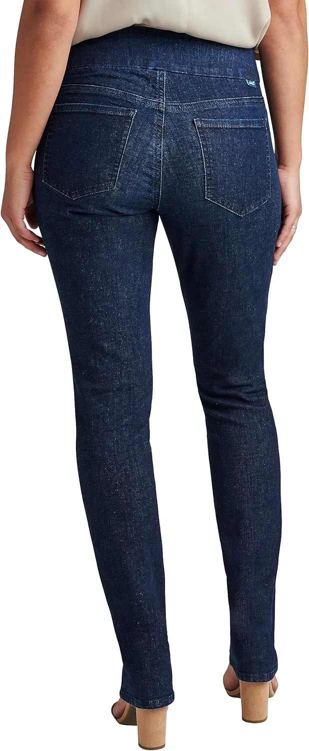 JAG Women's Peri Mid Rise Straight Leg Pull-on Jeans