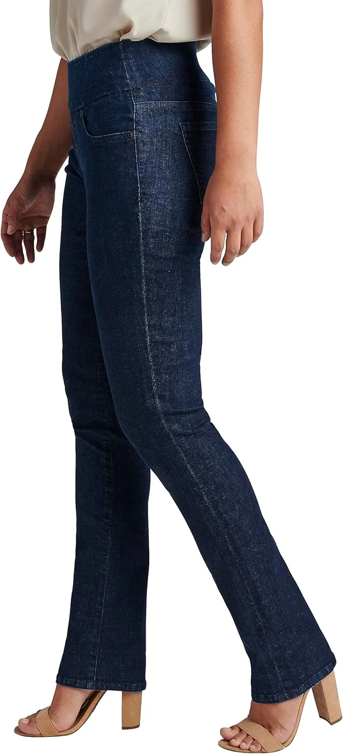 JAG Women's Peri Mid Rise Straight Leg Pull-on Jeans